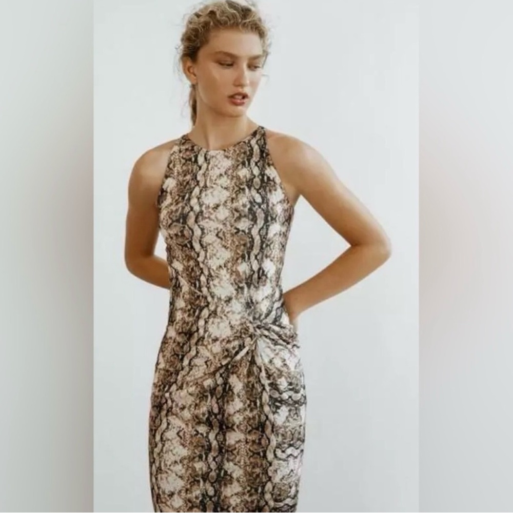 Torn by Ronny Kobo Vintage Snake Print Dress